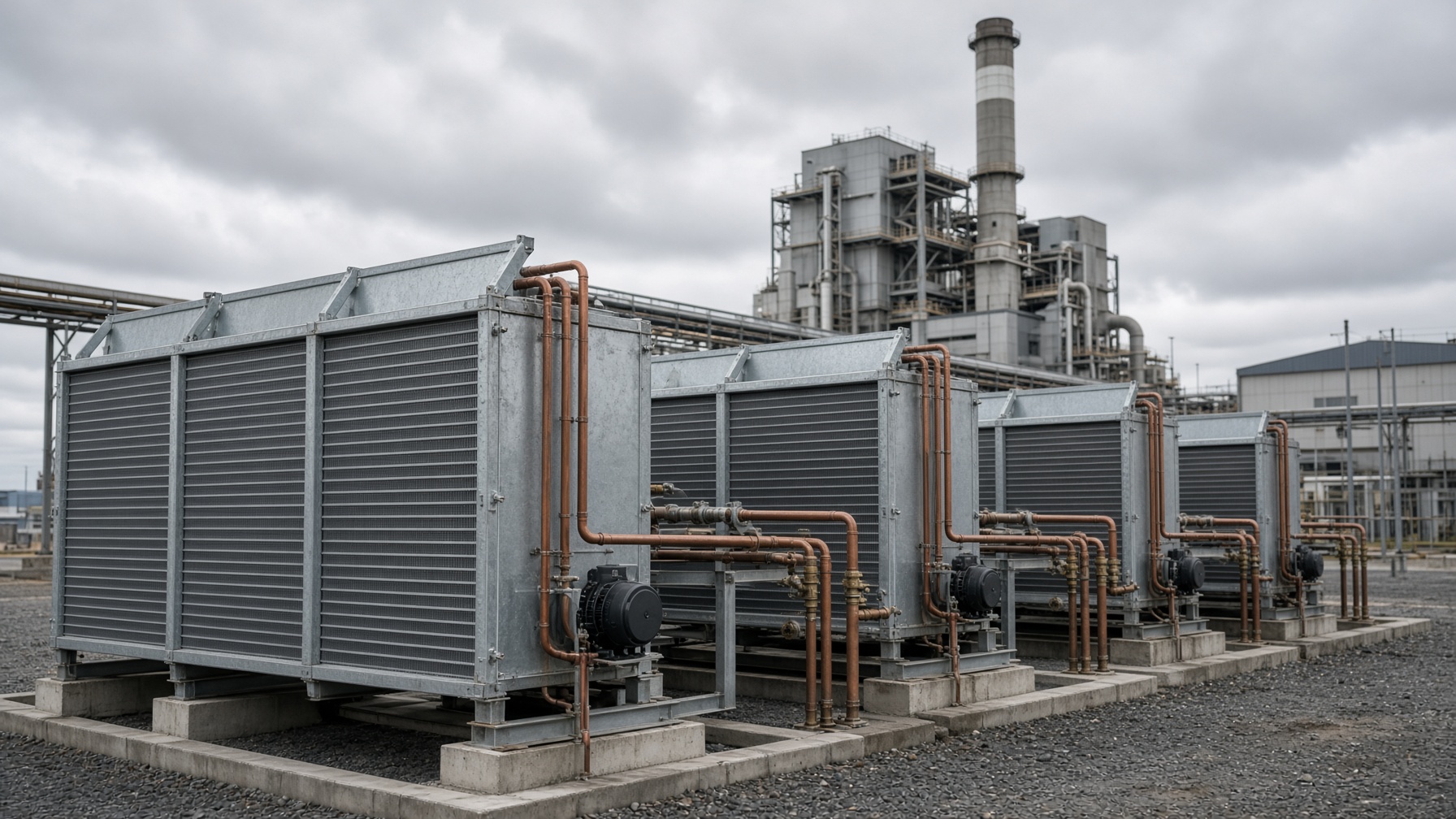 Remote radiator banks at a generation facility